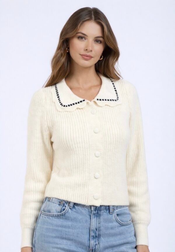 Ivory Button Knit Top