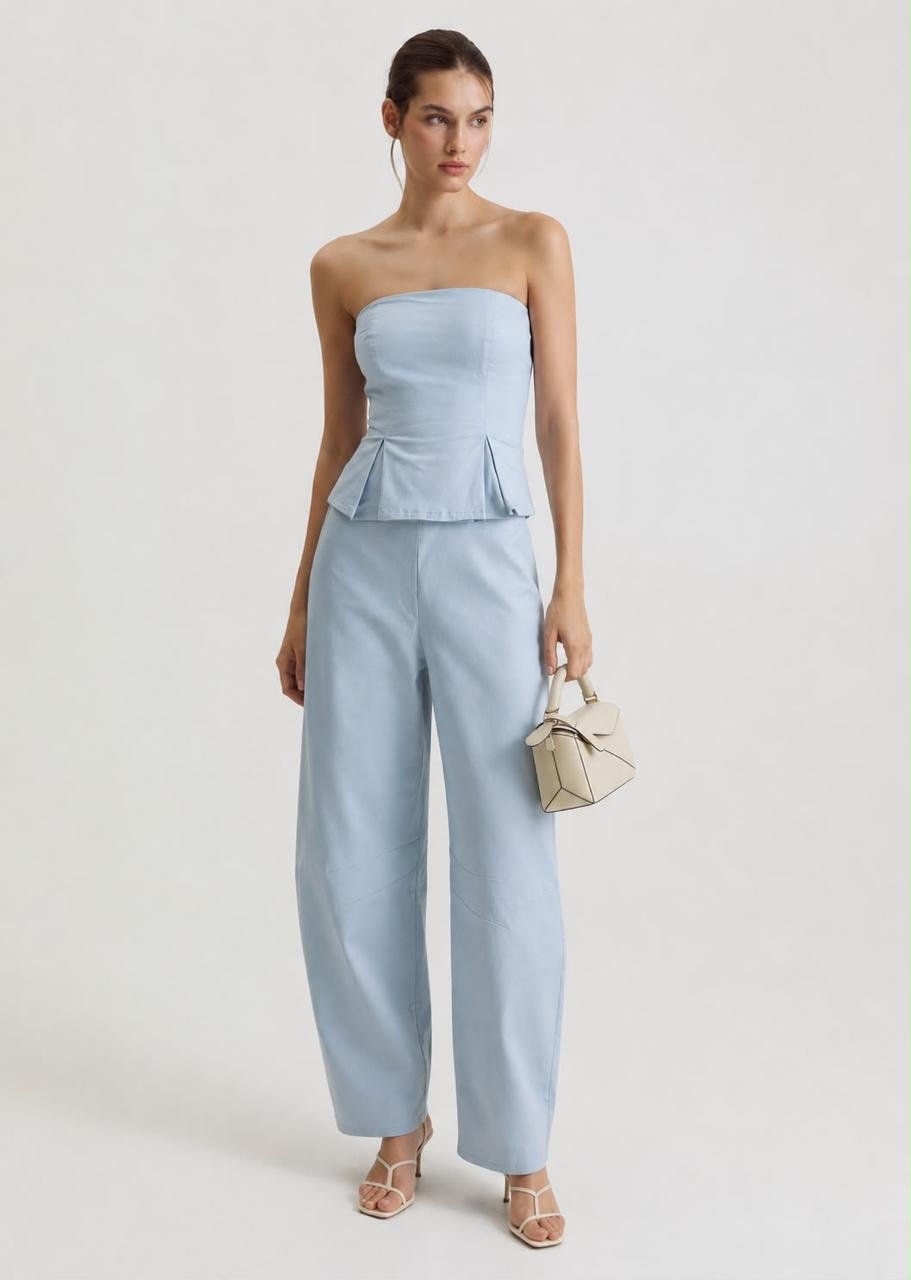 Strapless Peplum Jumpsuit