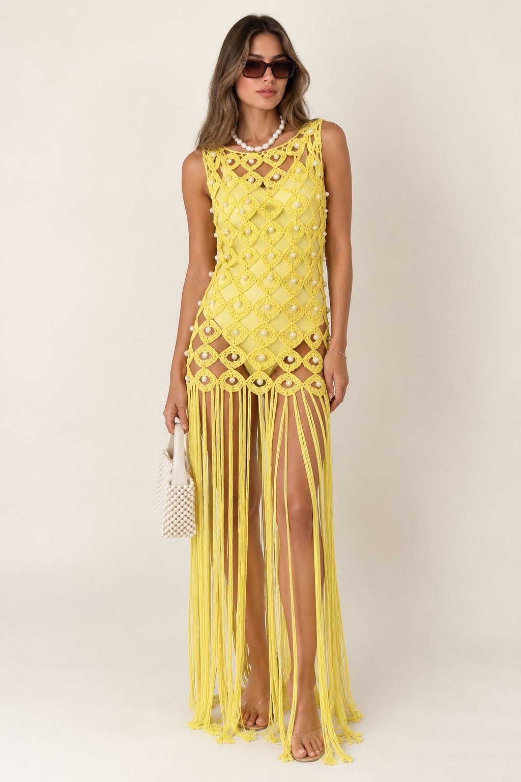 Pearl Fringe Cover Up