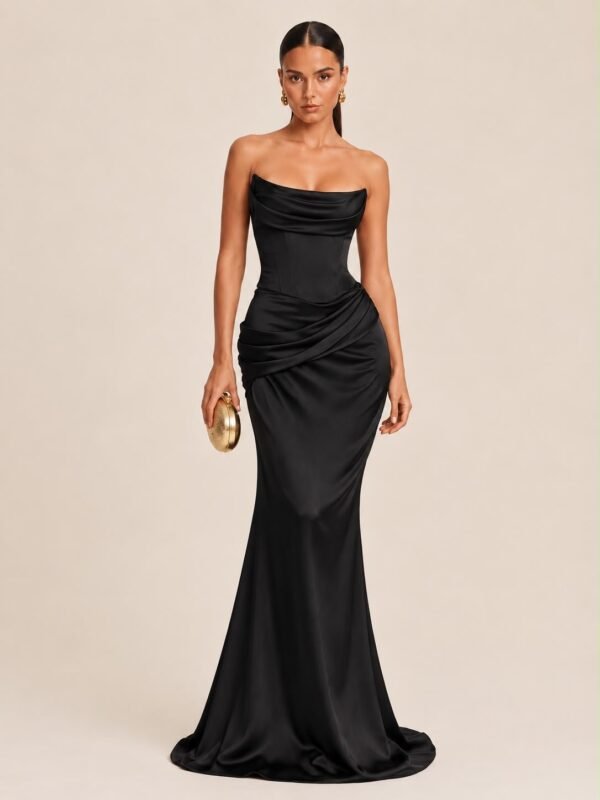 Corset Drape Scarf Dress