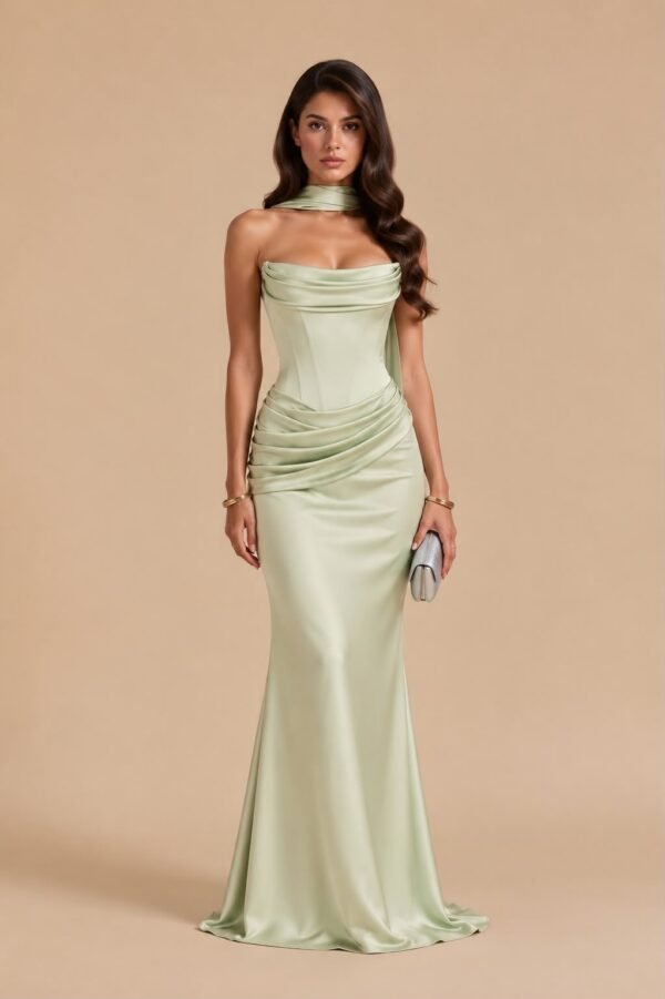 Corset Drape Scarf Dress