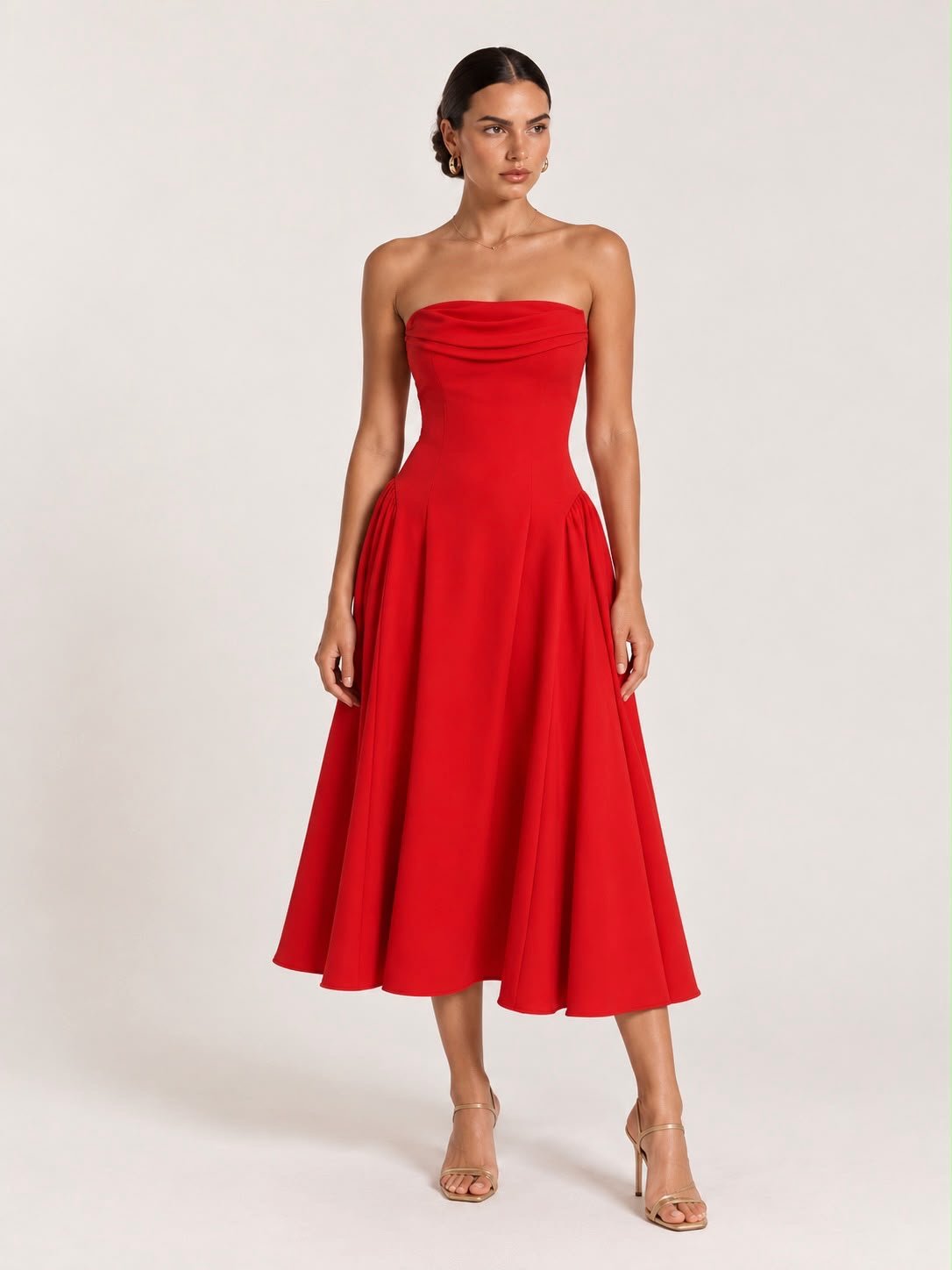 Strapless Midi Dress